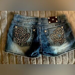 Miss Me Rose Design Jean Shorts Vintage rare find